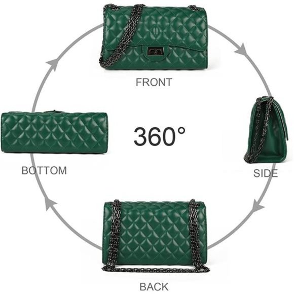 CROSSBODY Bags for Women Leather Ladies Green - Picture 6 of 6